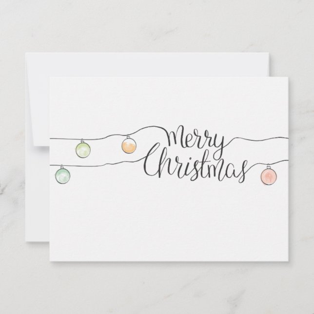 Minimal Merry Christmas Calligraphy String Lights (Front)