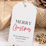 Minimal Merry Christmas Red And Black  Gift Tags<br><div class="desc">Add a touch of elegance to your holiday presents with these Minimal Merry Christmas Red and Black Gift Tags. These tags are perfect for adding a sophisticated and festive finishing touch to your gifts.</div>
