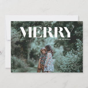 Minimal Merry Full Photo Christmas Card