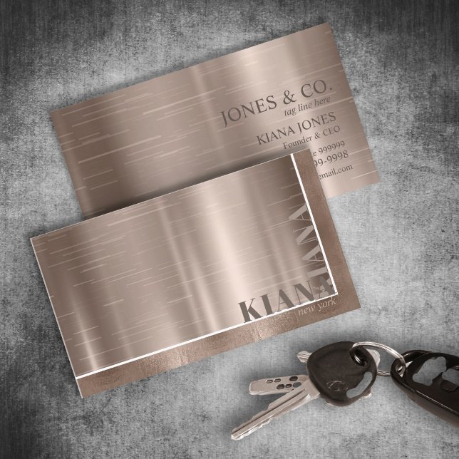 Minimal Metal Sheen & Foil Bronze Std ID791 Business Card (Creator Uploaded)