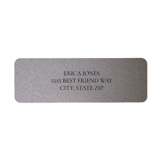 Minimal Metallic Silver Return Address Label (Front)
