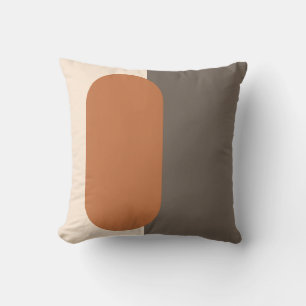 Minimal Mid-Century Modern Pill Shape Art Throw Pillow