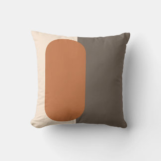 Minimal Mid-Century Modern Pill Shape Art Throw Pillow