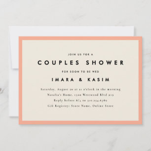 Minimal Mid Century Retro Peach Couples Shower Invitation