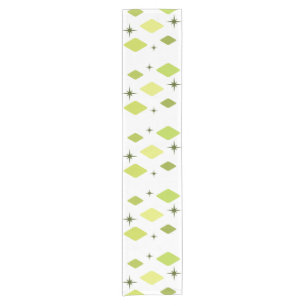 Minimal Mid Mod Diamonds Charteuse Short Table Runner