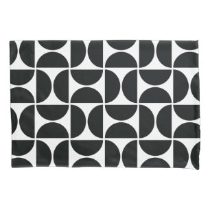 Minimal Midcentury Bowls Art Black White Pillowcase