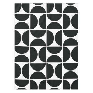 Minimal Midcentury Bowls Art Black White Tablecloth