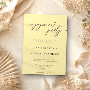 Minimal Midnight Fig Elegant Engagement Party Invitation