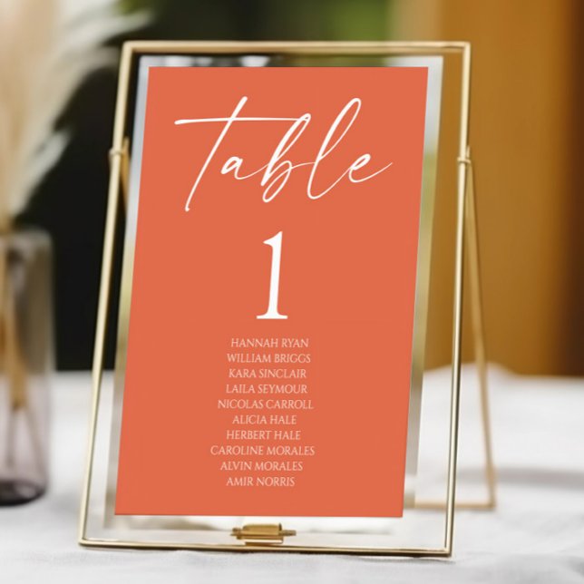 Minimal Minimalist Elegant Verona Sunset Wedding Table Number (Creator Uploaded)