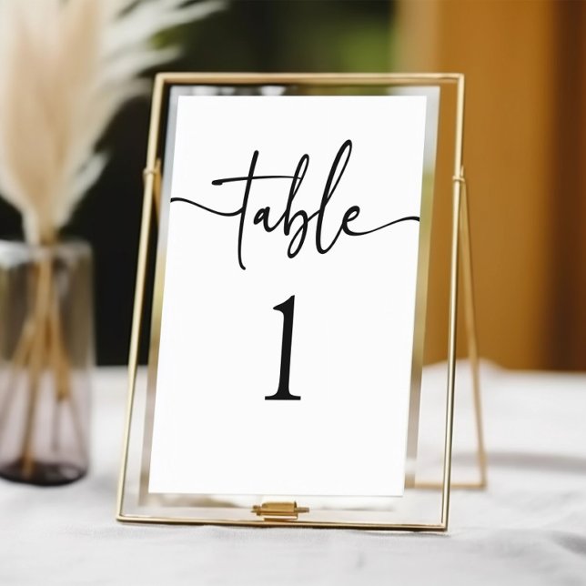 Minimal Minimalist Modern Classic Basic Wedding Table Number (Creator Uploaded)