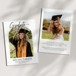 Minimal Minimalist Photo Arch Graduation Announcement