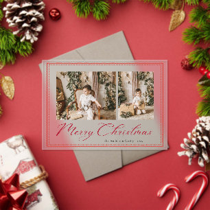 Minimal Minimalist Script  Photo Christmas Card Acrylic Invitations