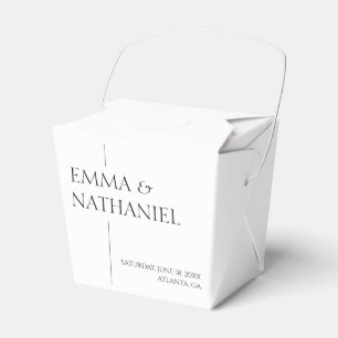 Minimal Minimalist Simple Black White Wedding Favor Box