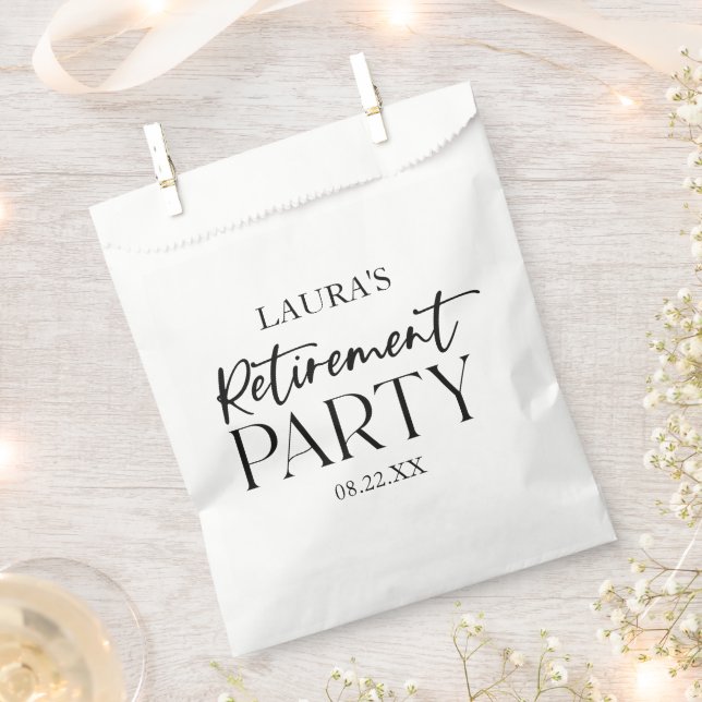 Minimal Minimalist Simple Elegant Retirement Party Favour Bag (Clipped)