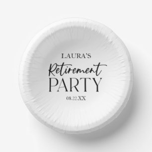 Minimal Minimalist Simple Elegant Retirement Party Paper Plate