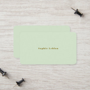 Minimal Minimalist Simple pale-green Calling Card