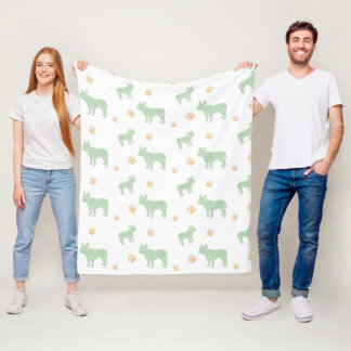 Minimal mint french bulldog Silhouette blanket 