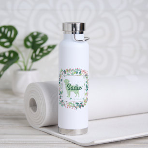 Minimal Mint Labrador   Custom Name & Photo Water Bottle