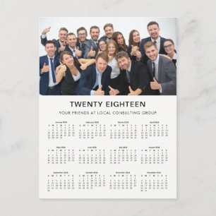 Minimal Modern   2018 Company Photo Calendar Postcard