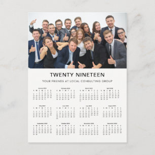 Minimal Modern   2019 Company Photo Calendar Postcard