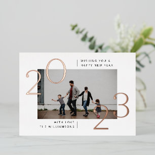 Minimal Modern 2023 Foil New Year Photo Card