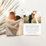 Minimal Modern 2 Photo Wedding Thank You Card<br><div class="desc">Design features an handwritten font and modern minimalist design. Designed to coordinate with for the «SERENA» Wedding Invitation Collection. To change details,  click «Personalize this template». View the collection link on this page to see all of the matching items in this beautiful design</div>