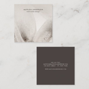 Minimal modern abstract watercolor black and white square business card