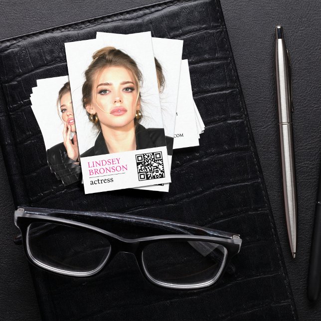 Minimal Modern Actress's Signature Headshot Business Card (Creator Uploaded)