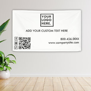 Minimal Modern Add Logo Social Media Event Vinyl  Banner