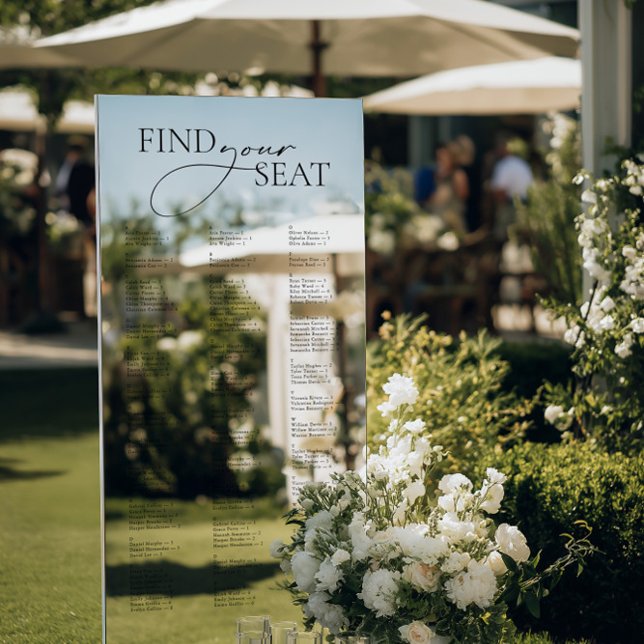 Minimal Modern Alphabetical Wedding Seating Chart Window Cling (Minimal Modern Alphabetical Wedding Seating Chart Window Cling)