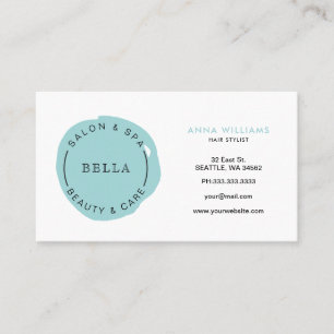 Minimal Modern Aqua Salon and Spa Loyalty Card