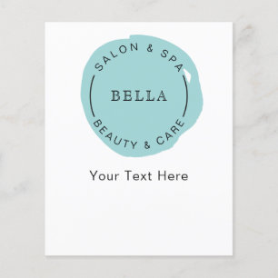 Minimal Modern Aqua Salon Spa Coupons Flyer