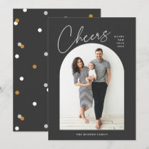 Minimal Modern Arch Photo Cheers New Year Holiday