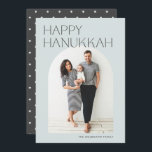 Minimal Modern Arch Photo Hanukkah Holiday Card<br><div class="desc">Send Hanukkah wishes to your family and friends with this minimalistic photo card. One arched photo on the front and a geometric star pattern on the back,  are accompanied by simple elegant typography. The modern and minimalist style will truly let your family photos shine.</div>