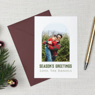 Minimal Modern Arch Photo Season's Greetings Holiday Card