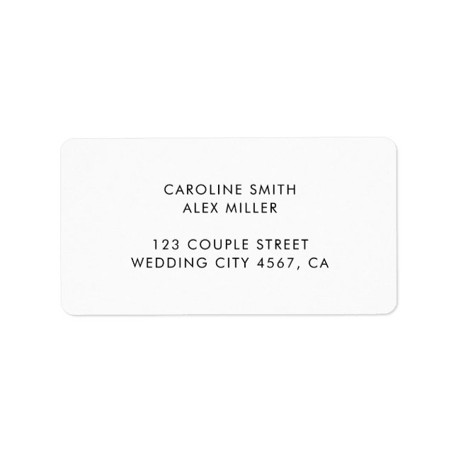 Minimal Modern Art Deco Typography Wedding Label (Front)