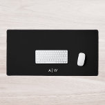 Minimal Modern Black Monogram Initials Office Desk Mat<br><div class="desc">Create your own custom desk mat for your office featuring minimalist design and modern personalized monogram initials.</div>