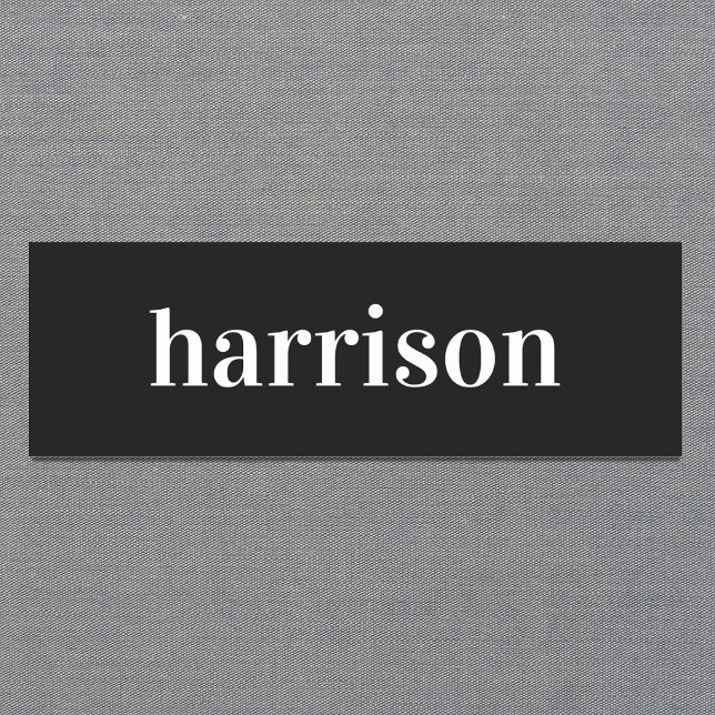 Minimal Modern Black Name Tag (Creator Uploaded)