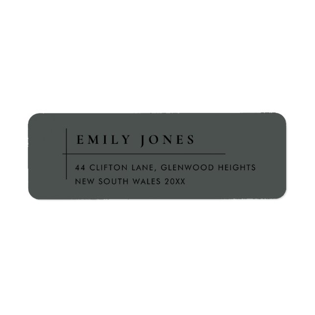 MINIMAL MODERN BLACK ON BLACK TYPOGRAPHY ADDRESS (Front)