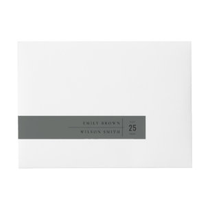 MINIMAL MODERN BLACK ON BLACK TYPOGRAPHY WEDDING WRAPAROUND ADDRESS LABEL