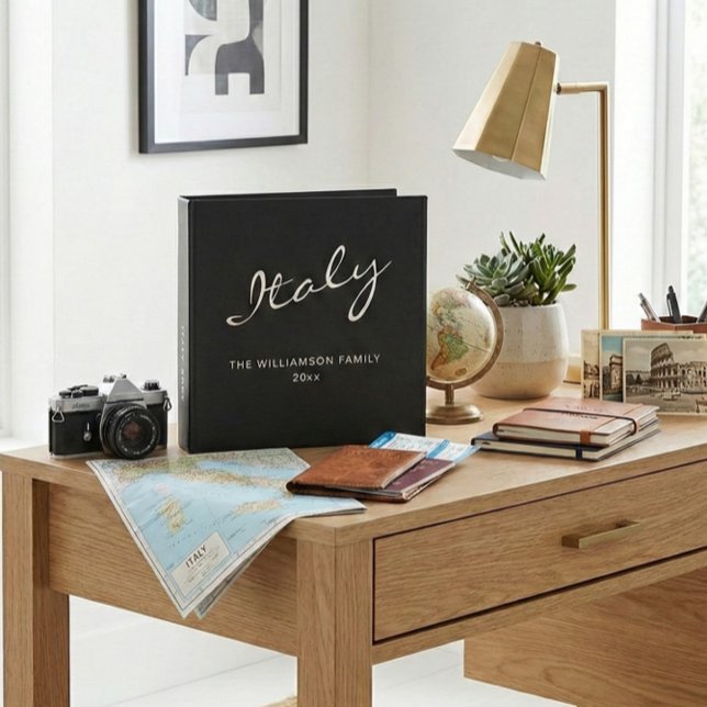 Minimal Modern Black Personalized Travel Memories Binder (Creator Uploaded)