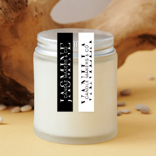 Minimal Modern Black & White Candle Jar Seal Label