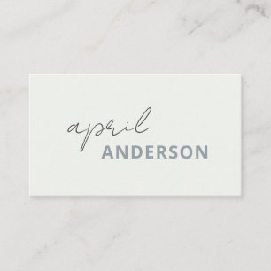 Minimal Modern Black White Dusky Grey Script Business Card
