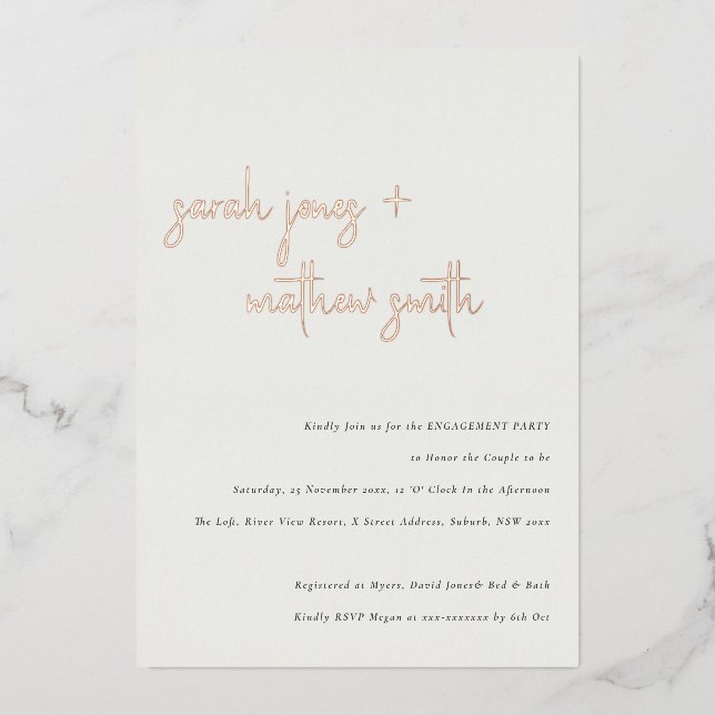 Minimal Modern Black White Script Engagement (Front)