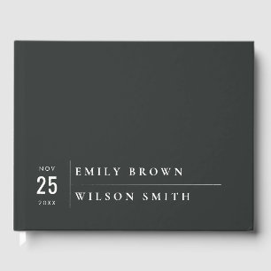 MINIMAL MODERN BLACK & WHITE TYPOGRAPHY WEDDING GUEST BOOK