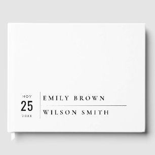 MINIMAL MODERN BLACK & WHITE TYPOGRAPHY WEDDING GUEST BOOK