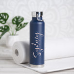 Minimal Modern Blush Pink Script Personalized Name Water Bottle<br><div class="desc">Beautiful and stylish personalized script name water bottle. The design features a minimal and modern design with a personalized name in elegant and modern script calligraphy.</div>