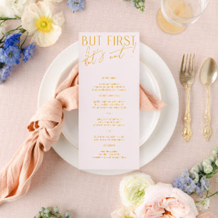 Minimal Modern Blush PInk & Yellow Wedding Menu