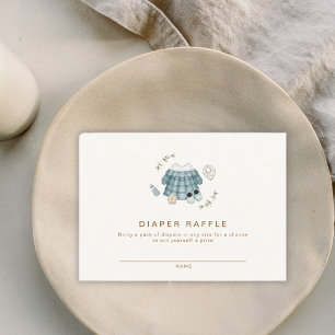Minimal Modern Boho Clothes Pattern Diaper Raffle Enclosure Card