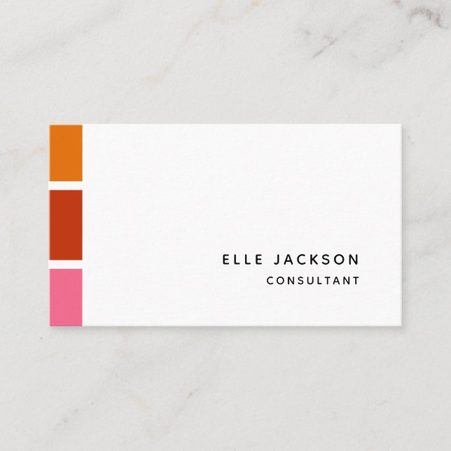 Minimal Modern Bright Customize Colour Swatch Business Card (Front)